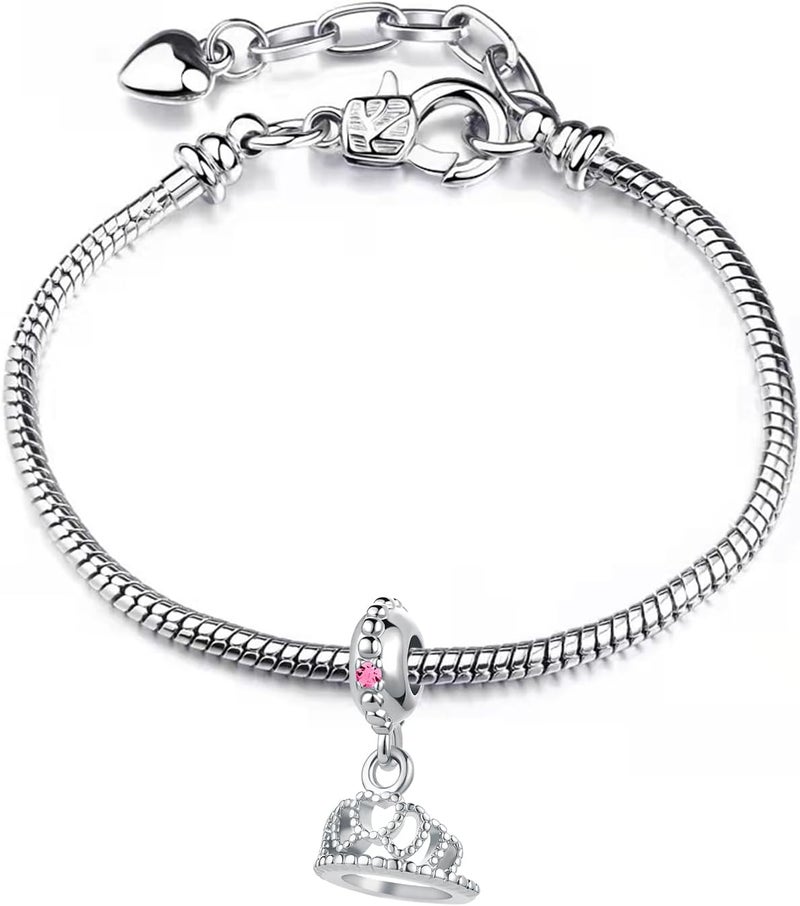 TGLS Princess Queen Crown Charm Compatible With Pandora Bracelets Jewelry Birthday Gifts for Mother Girlfriend Daughter Her Women - Image 1